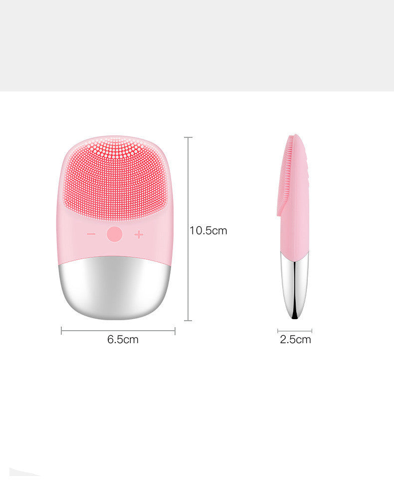 Mini Silicone Electric Facial Cleansing Brush Waterproof Skin Massager For Deep Pore Cleaning & Glow