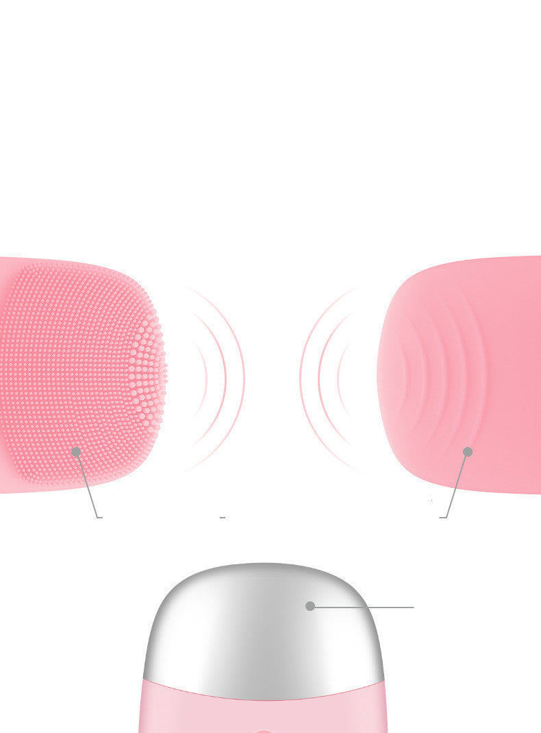 Mini Silicone Electric Facial Cleansing Brush Waterproof Skin Massager For Deep Pore Cleaning & Glow